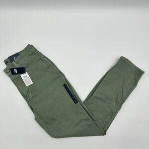 Lands End High Rise Slim Ankle Leg Green Jeans Womens 6 NWT Cotton Blend Pockets